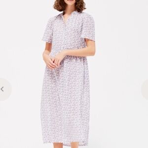 LACAUSA Dakota Dress XS Purple Floral Voile Cotton Boho